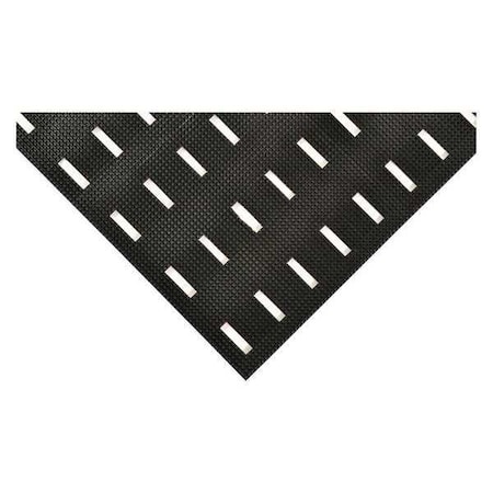 Antifatigue Mat, 5 ft L x 3 ft W, 7/16 in Thickness, PVC, Slotted, Black MPN:420S0035BL