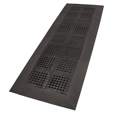 Interlocking Drainage Runner, 3 ft W x PVC, Black MPN:620S0310BL