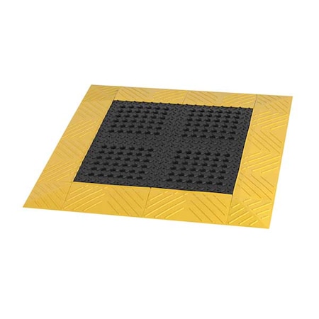 Interlocking Drainage Mat, 3 ft L x 30 in W, 1 in Thickness, PVC, Diamond, Black MPN:620S3036BY