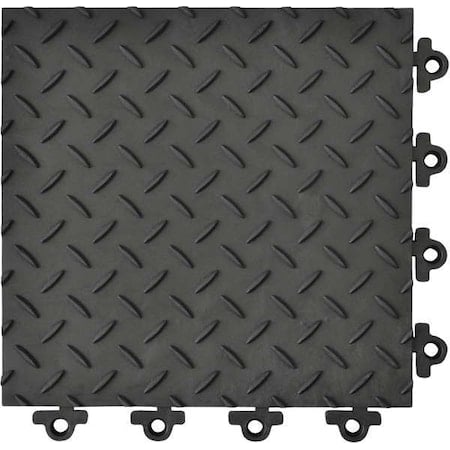 Interlocking Antifatigue Mat Tile, 12 in W x PVC, Black MPN:621STL12BL