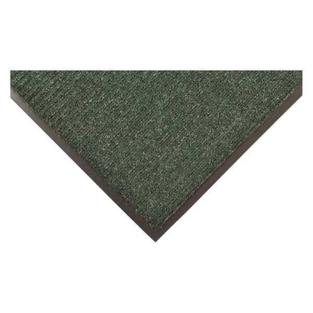 Entrance Mat, Indoor, Polypropylene, Ribbed Surface, Vinyl Back, 3/8 in Thick, 4 ft x 6 ft, Green MPN:8EML8