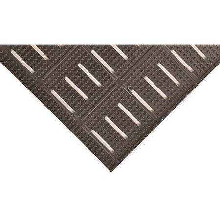 Antifatigue Mat, Nitrile Rubber, Drainage Holes, 4 ft W x 6 ft L, Black MPN:8YKH5