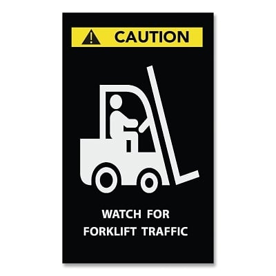 194 Caution:watch For Forklift Traffic 4X6 Black MPN:194SCW46BL