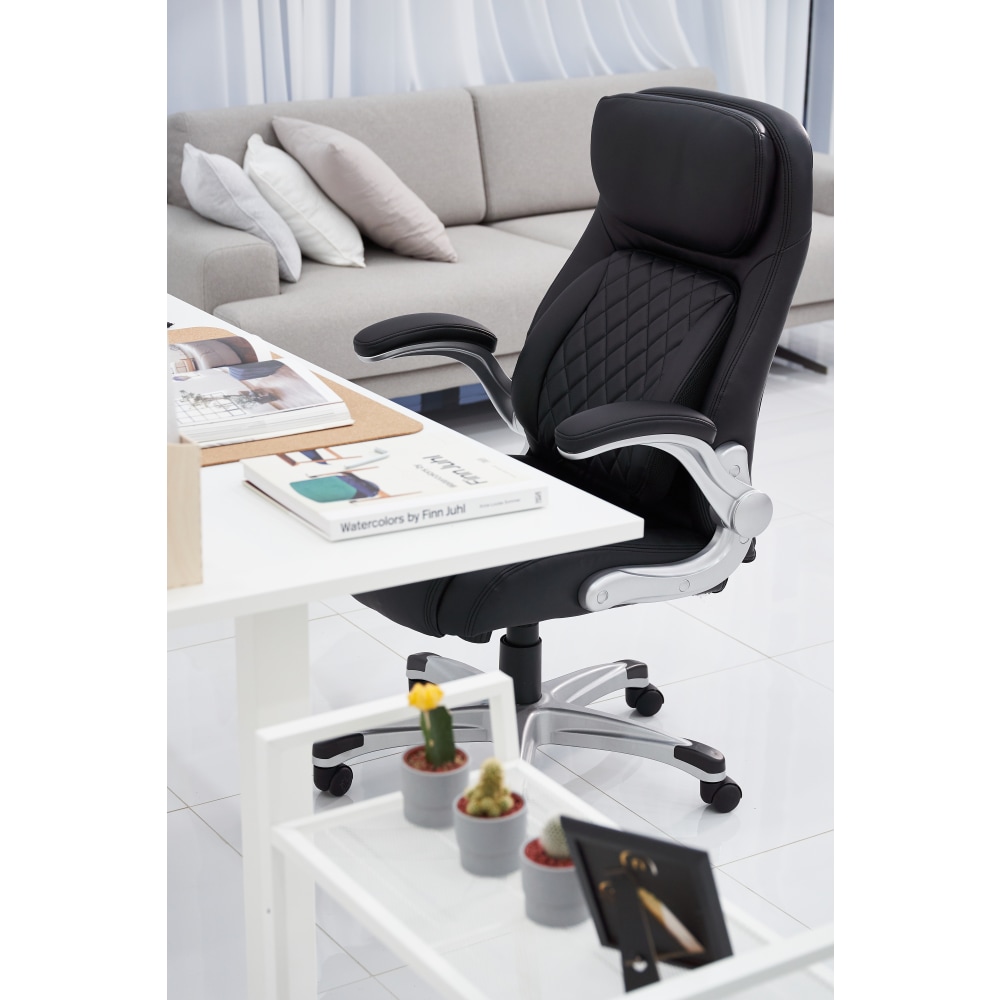 Nouhaus Posture Ergonomic PU Leather High-Back Executive Office Chair, Flat Black MPN:NHO-0004BL