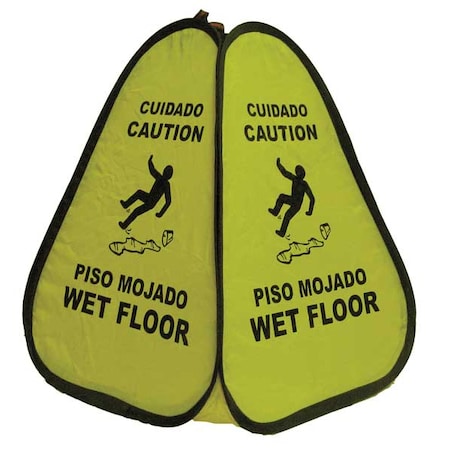 Safety Cone, 16 in Height, 12 1/2 in Width, Cloth, Square, English, Spanish MPN:PC16WF