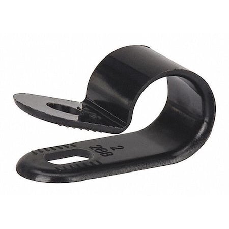 Cable Clamp, Nylon 6/6, 1/8 in Bundle Dia., Black, 0.78 in L MPN:NC-125-0