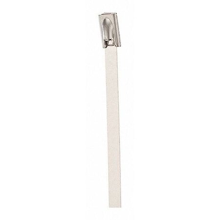 Cable Tie, 8 in L, 1.97 in Max Bundle Dia., Silver, 304 Stainless steel, 100 lb Strength MPN:SS8100