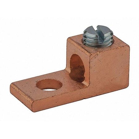 One-Hole Compression Lug, 2 AWG Max, Standard Barrel, Copper, None MPN:2TC
