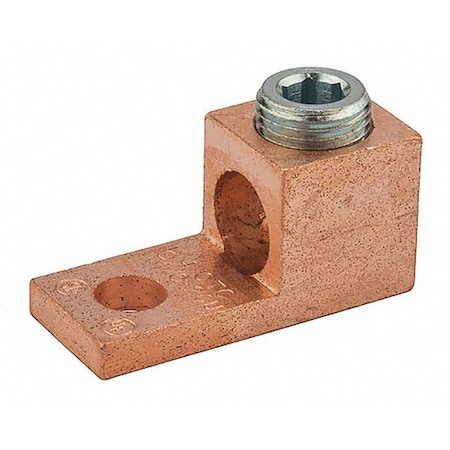 One-Hole Compression Lug, 4/0 to 6 AWG Max, Standard Barrel, Copper, None MPN:4/0TC