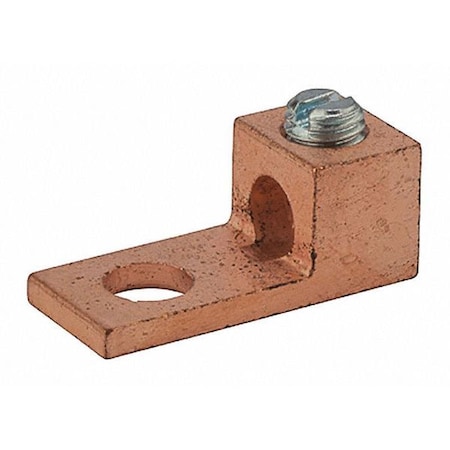 One-Hole Compression Lug, 4 AWG Max, Standard Barrel, Copper, None MPN:4TC