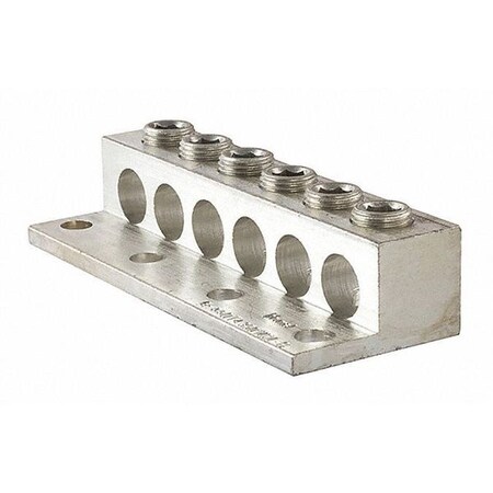 Mechanical Lug, 350 kcmil Max, 6 Conductor, 4 Hole, Aluminum MPN:6-350T4