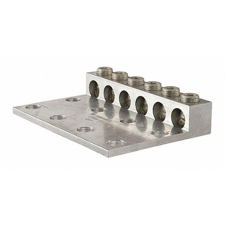 Mechanical Lug, 600 kcmil Max, 6 Conductor, 8 Hole, 1/2 in Stud, Aluminum MPN:6-600L8