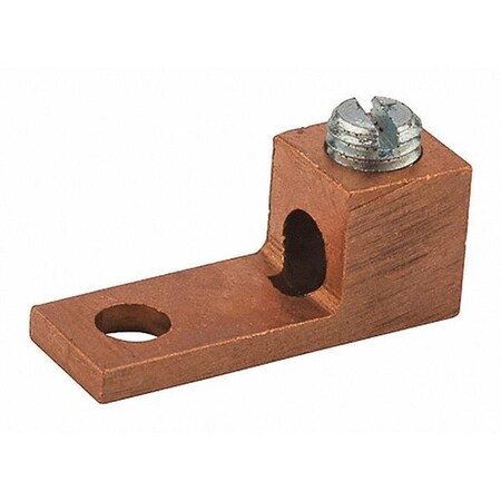 One-Hole Compression Lug, 6 AWG Max, Standard Barrel, Copper, None MPN:6TC