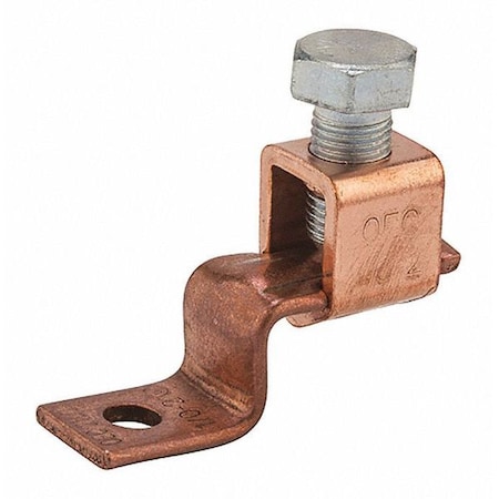 One-Hole Compression Lug, 1/0 AWG Max, Standard Barrel, Copper, None MPN:DE706
