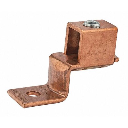 One-Hole Compression Lug, 4/0 AWG Max, 1 to 2 in Stud, Standard Barrel, Copper, None MPN:DE707