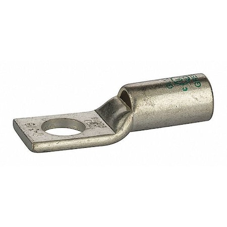 One-Hole Compression Lug, 1 AWG Max, Short Barrel, Copper, Green MPN:GL156