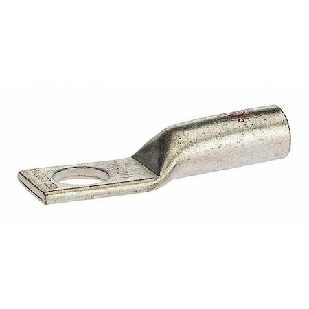One-Hole Compression Lug, 1/0 AWG Max, 1 to 2 in Stud, Long Barrel, Copper, Pink MPN:L1048