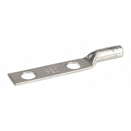 Two-Hole Compression Lug, 1 AWG Max, 1 to 2 in Stud, Long Barrel, Copper, Green MPN:L1N