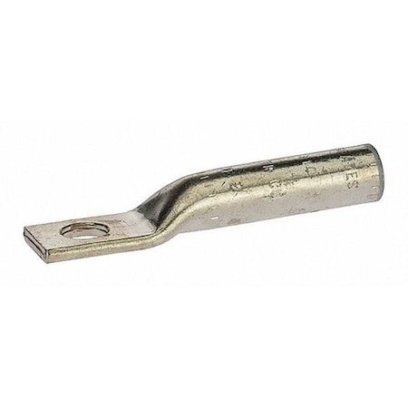 One-Hole Compression Lug, 3 AWG Max, Long Barrel, Copper, White MPN:L314