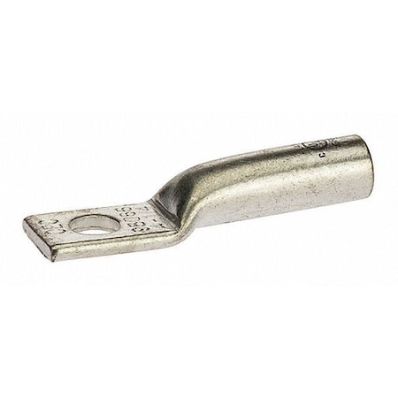 One-Hole Compression Lug, 4 AWG Max, Long Barrel, Copper, Gray MPN:L414