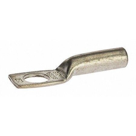 One-Hole Compression Lug, 4 AWG Max, Long Barrel, Copper, Gray MPN:L438