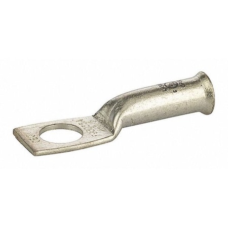 One-Hole Compression Lug, 4 AWG Max, Long Barrel, Copper, Gray MPN:L438B