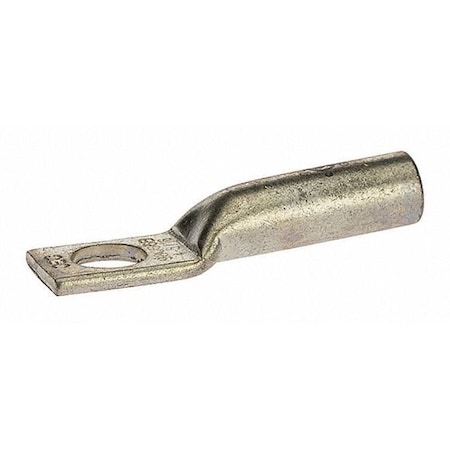 One-Hole Compression Lug, 4 AWG Max, Long Barrel, Copper, Gray MPN:L456