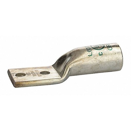 Two-Hole Compression Lug, 250 MCM Max, Long Barrel, Copper, Green MPN:L600N-38