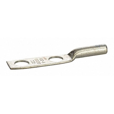 Two-Hole Compression Lug, 6 AWG Max, Long Barrel, Copper, Blue MPN:L6N-38
