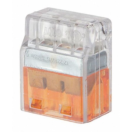 Push-In Wire Connector, 12 AWG Max, Orange, Polycarbonate Insulation, 600 V MPN:PIWC-3-B