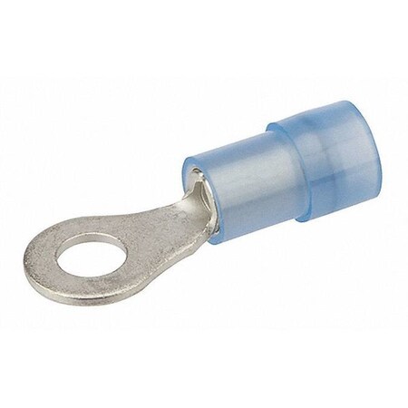 Ring Terminal, #8 Stud Size, 14 AWG, 600 V, Nylon Insulated, Blue MPN:R16-8N
