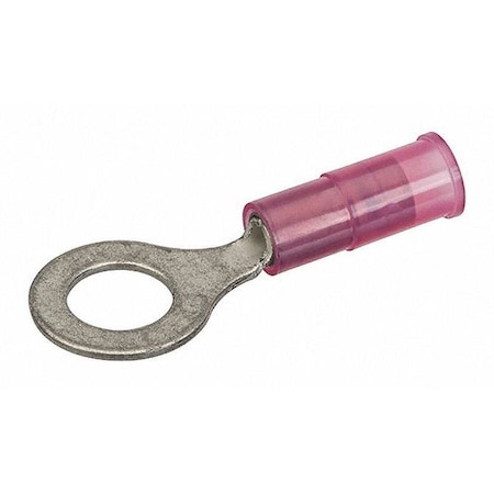 Ring Terminal, 1/4 in Stud Size, 18 AWG, 600 V, Nylon Insulated, Red MPN:R22-14N