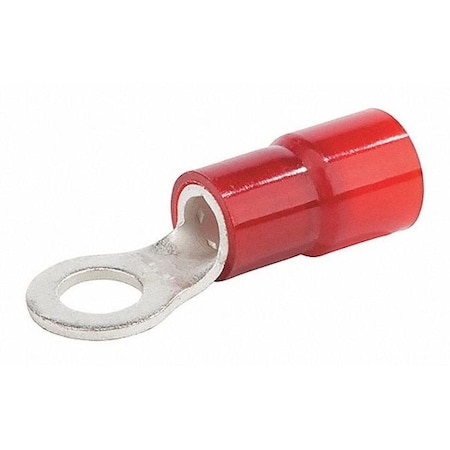 Ring Terminal, 1/4 in Stud Size, 8 AWG, 600 V, Nylon Insulated, Red MPN:R8-14N