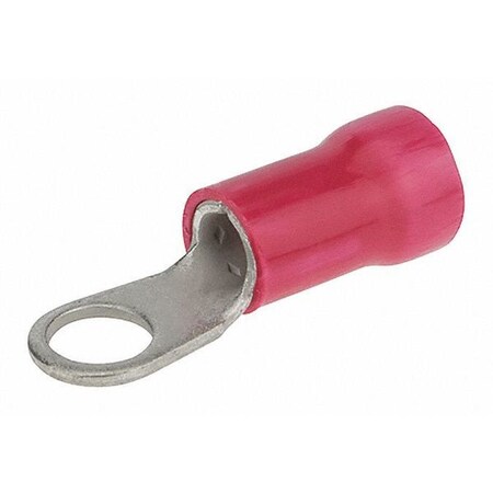 Ring Terminal, 1/4 in Stud Size, 8 AWG, 300 V, Vinyl Insulated, Red MPN:R8-14V