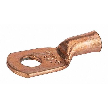 One-Hole Compression Lug, 8 AWG Max, Standard Barrel, Copper, None MPN:S-2