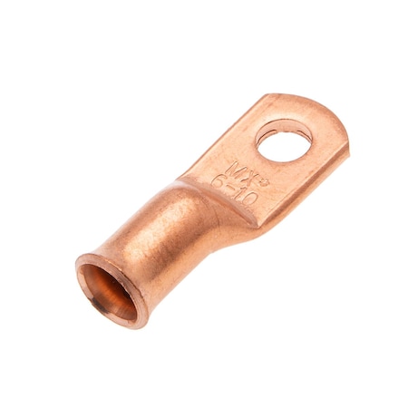 One-Hole Compression Lug, 6 AWG Max, Standard Barrel, Copper, None MPN:S-3