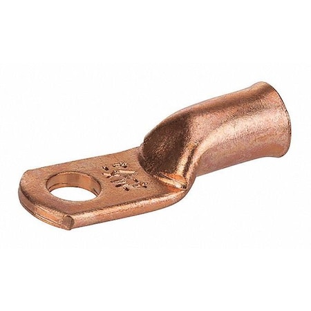 One-Hole Compression Lug, 4 AWG Max, Standard Barrel, Copper, None MPN:S-4