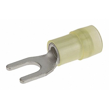 Fork Terminal, #10 Stud Size, 10 AWG, 600 V, Nylon Insulated, Yellow MPN:S12-10N