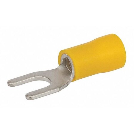 Fork Terminal, #10 Stud Size, 10 AWG, 300 V, Vinyl Insulated, Yellow MPN:S12-10V