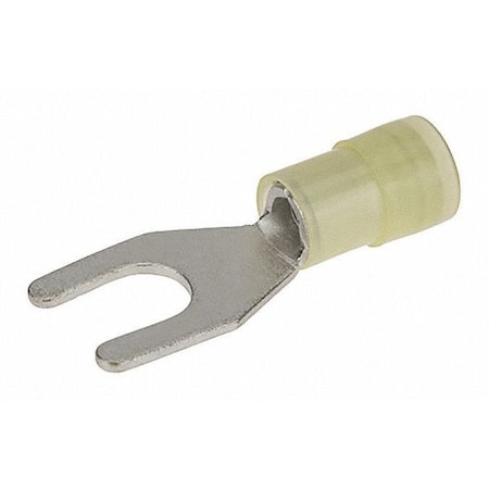 Fork Terminal, 1/4 in Stud Size, 10 AWG, 600 V, Nylon Insulated, Yellow MPN:S12-14N