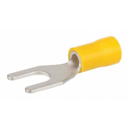Fork Terminal, 1/4 in Stud Size, 10 AWG, 300 V, Vinyl Insulated, Yellow MPN:S12-14V