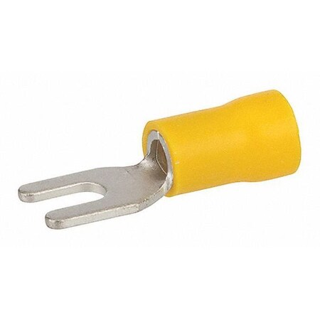 Fork Terminal, #6 Stud Size, 10 AWG, 300 V, Vinyl Insulated, Yellow MPN:S12-6V