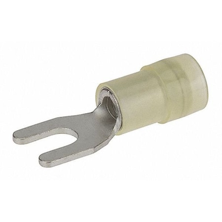 Fork Terminal, #8 Stud Size, 10 AWG, 600 V, Nylon Insulated, Yellow MPN:S12-8N