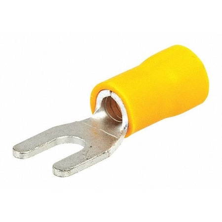 Fork Terminal, #8 Stud Size, 10 AWG, 300 V, Vinyl Insulated, Yellow MPN:S12-8V