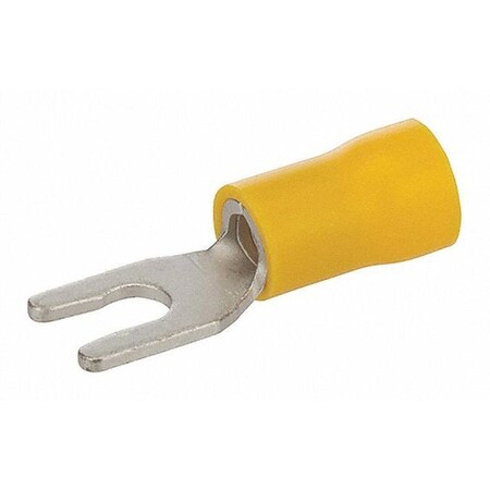 Fork Terminal, #8 Stud Size, 10 AWG, 300 V, Vinyl Insulated, Yellow MPN:S12-8V-L