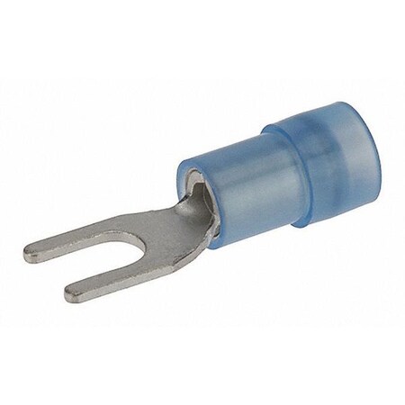 Fork Terminal, #6 Stud Size, 14 AWG, 600 V, Nylon Insulated, Blue MPN:S16-6N
