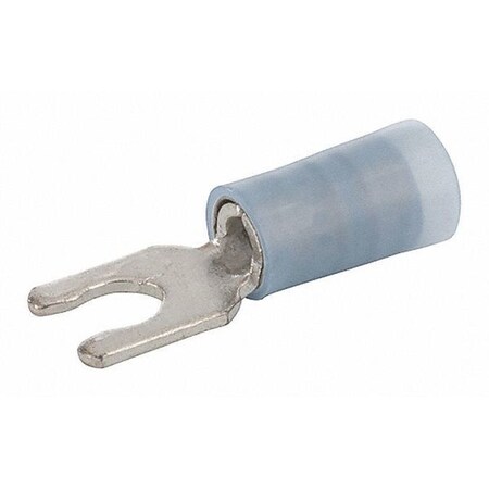 Fork Terminal, #6 Stud Size, 14 AWG, 600 V, Nylon Insulated, Blue MPN:S16-6N-L