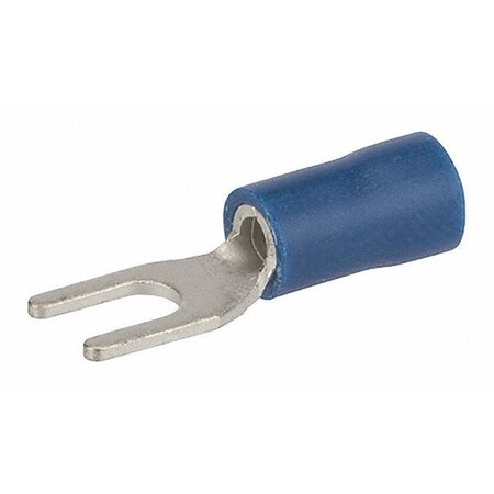 Fork Terminal, #6 Stud Size, 14 AWG, 300 V, Vinyl Insulated, Blue MPN:S16-6V