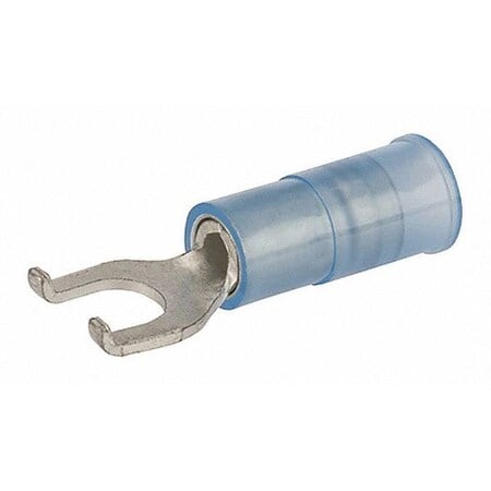 Fork Terminal, #8 Stud Size, 14 AWG, 600 V, Nylon Insulated, Blue MPN:S16-8N-F