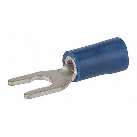 Fork Terminal, #8 Stud Size, 14 AWG, 300 V, Vinyl Insulated, Blue MPN:S16-8V